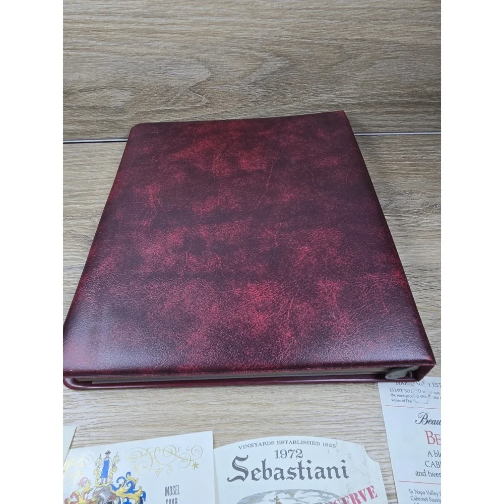 The Connoisseur Vtg. Wine Label Collector Album w/ Pages & Assortment Of Labels